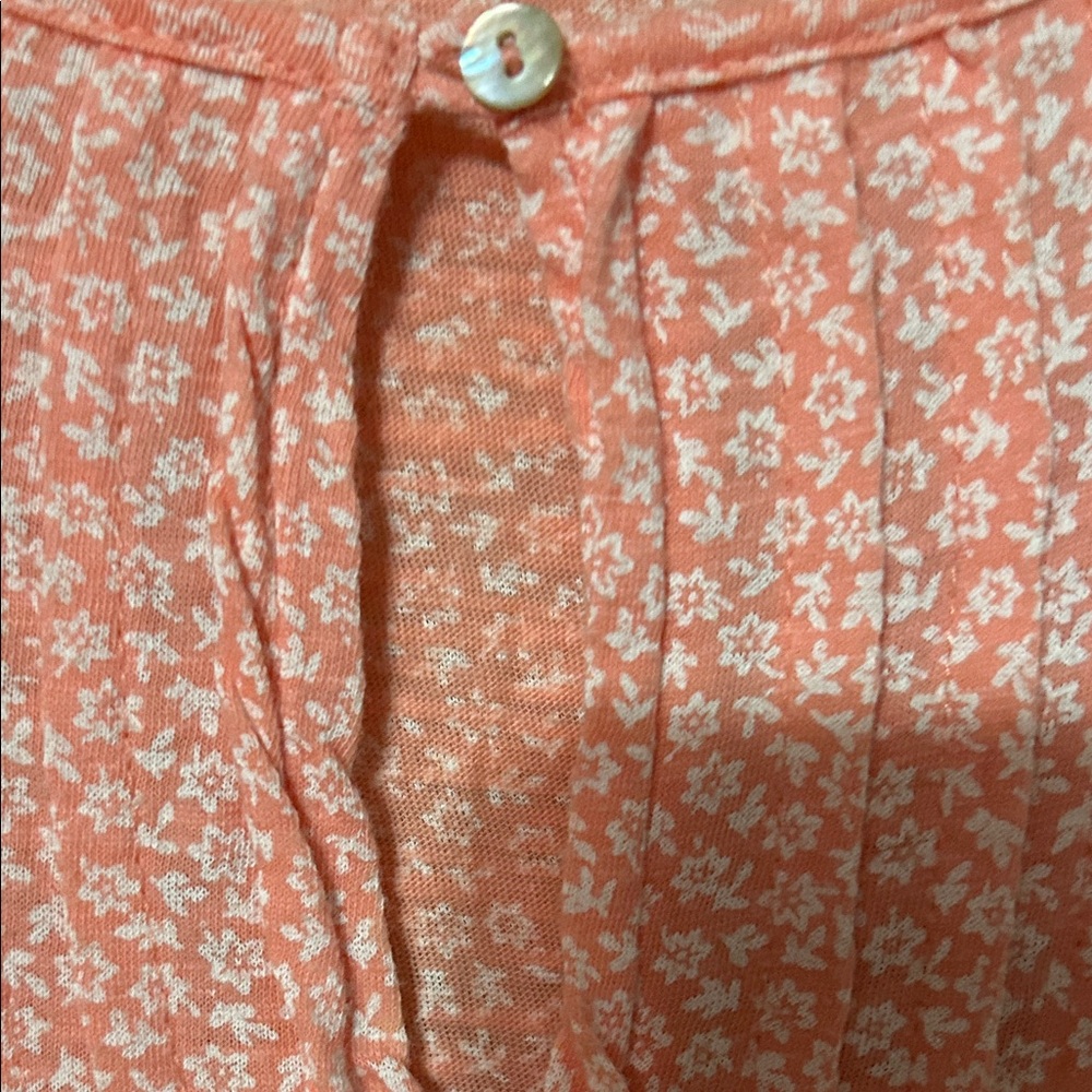 Lucky Brand peach Floral s/s Blouse. XS. - Picture 4 of 5